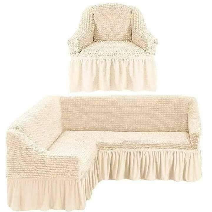 Rastegljive navlake za ugaonu garnituru i fotelju sa karnerima 2 Rastegljive navlake za ugaonu garnituru i fotelju sa karnerima - Image 2